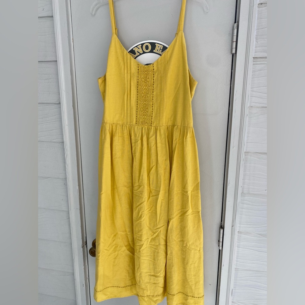 Old Navy Yellow Linen Sleeveless Dress